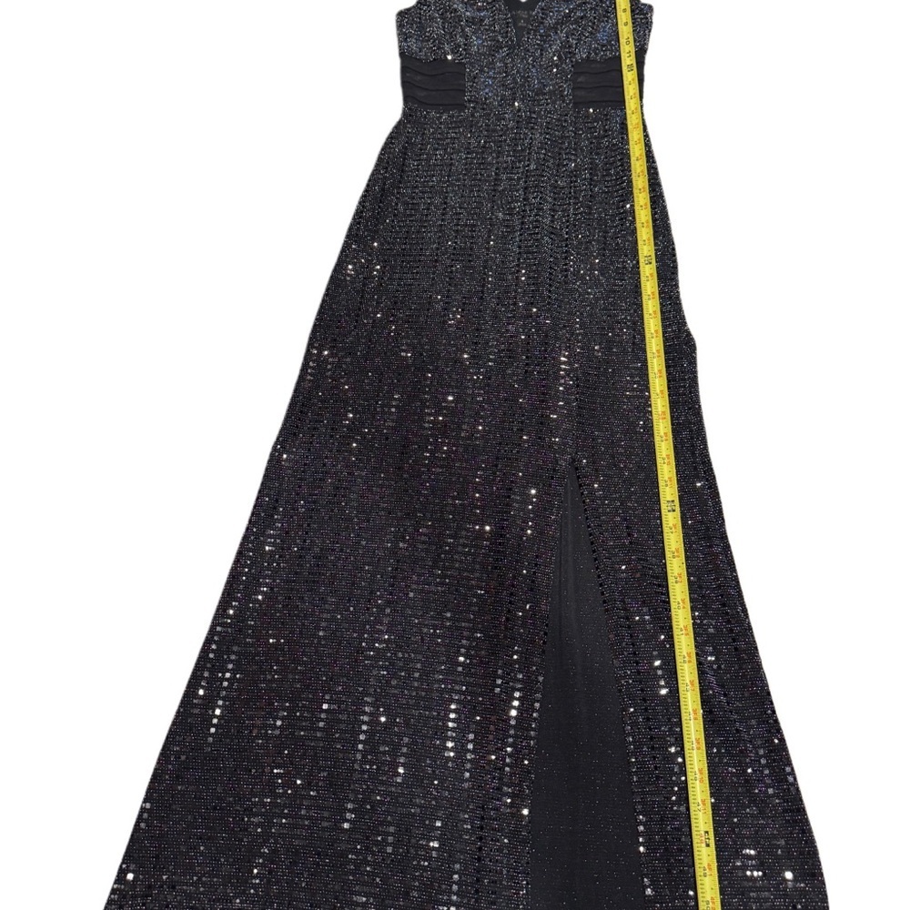 Alexa B Nites Sparkling Black Sequin Maxi Dress - Picture 4 of 7